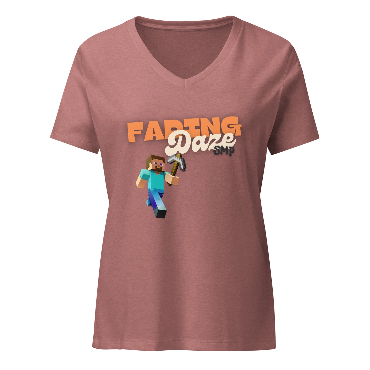 Fading SMP relaxed womens v-neck t-shirt