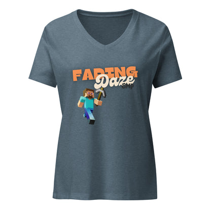 Fading SMP relaxed womens v-neck t-shirt