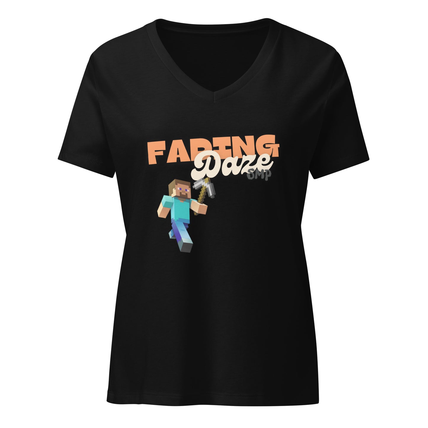 Fading SMP relaxed womens v-neck t-shirt