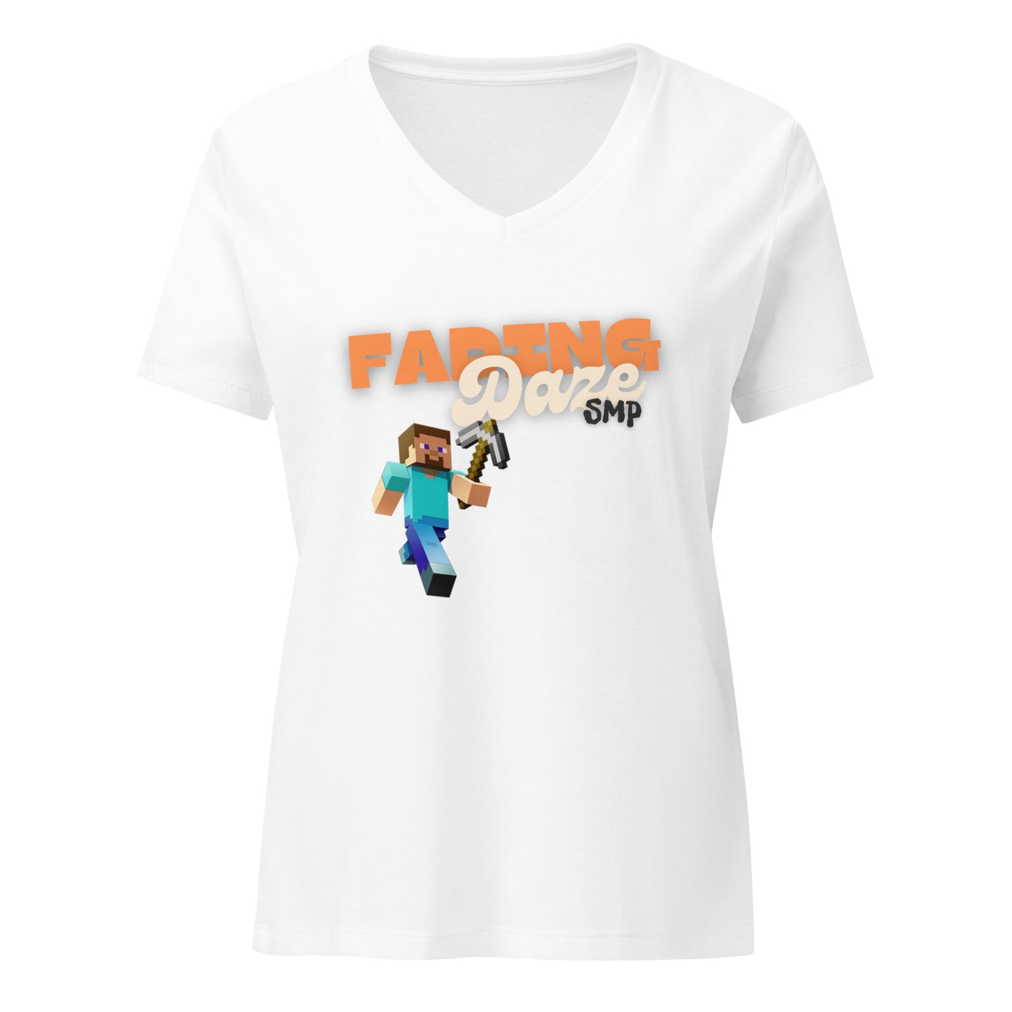 Fading SMP relaxed womens v-neck t-shirt